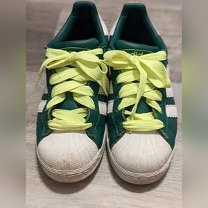Green Adidas Superstars